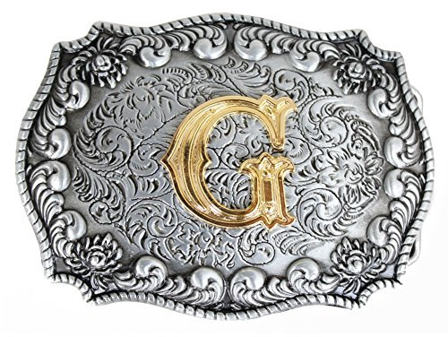 Herren-Gürtelschnallen, englischer Buchstabe in 3D, Westernstil, Cowboy-Alphabet, Initiale, Gürtelschnallen für Herren Gr. onesize, g