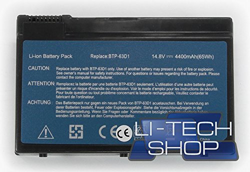 LI-TECH Batteria Compatibile per Acer EXTENSA EX-2600 Nero Notebook Computer 4.4Ah Nuova