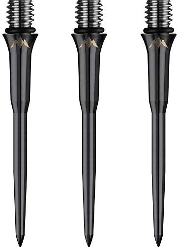 Mission Darts Titan Pro Titan-Dartspitzen, wandelt weiche in Stahlspitze um, glatt, schwarz, 34 mm (X2576)