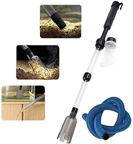 LuukUP Electric Aquarium Gravel Cleaner, Battery Vacuum Cleaner Water Filter Washer Siphon for Fish Tank Water Changing, Sand Washing, Absorption of Feces