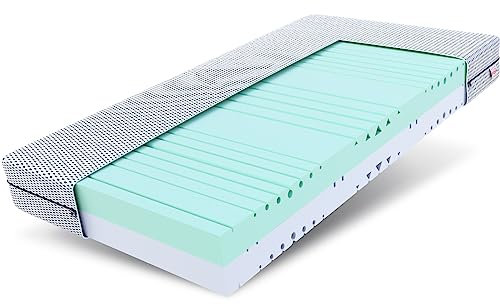 FDM Space Schaumstoffmatratze 180 x 200 cm 7-Liegezonen Schaummatratze 20 cm Höhe Härtegrad H3 H4 Schaumstoff Bezug Abnehmbar Atmungsaktiv Waschbar Öko-Tex Allergikergeeignet