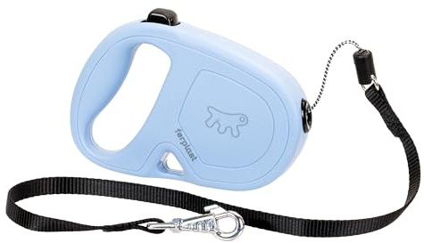 Ferplast Guinzaglio per Cani Allungabile FLIPPY ONE, Guinzaglio per Cani Taglia Piccola fino a 12 Kg. Cordino Allungabile max 4,5 m. Unico Pulsante per Blocco e Rilascio, Azzurro