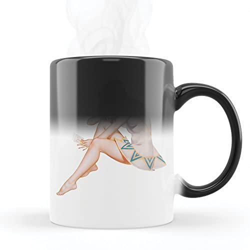 Mygoodprice MUG Magique qui change de couleur sensible à la chaleur - Thermosensible - en céramique au motif Pinup 35