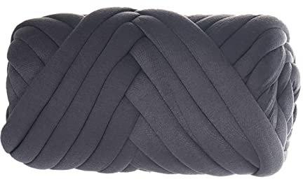 Sperrige Armstricken Wolle, 500g DIY Handstricken Gewebte Decke Kern Garn Wintersofadecke, Handgefertigt Riese Klobig Grobe Strickdecke Wolle Garn Decke Für Decken, Haustierbetten (Dunkelgrau)