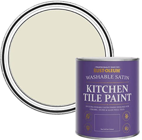 Rust-Oleum Beige water resistant Kitchen Tile Paint in Satin Finish - Oyster 750ml