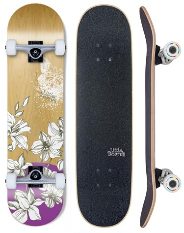 Little Boards Skateboard Kinder ab 3 Jahre - Komplettboard für Anfänger 3-11 Jahre, hochwertiges Kinderskateboard aus 7-Lagen Ahorn, ABEC 5 Kugellager, rutschfestes Griptape