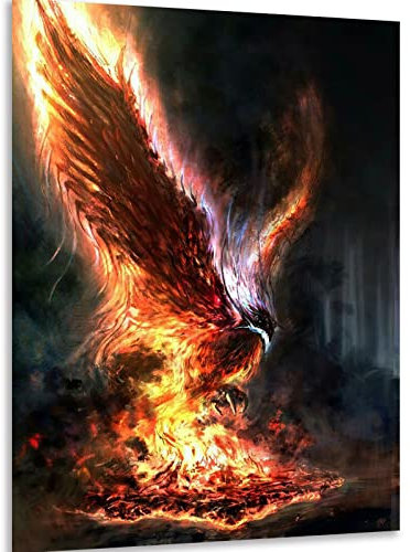 Instarry 5D Diamond Painting Full Groß Flamme und Phönix Wall Decor 60x40 cm
