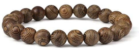 ZENSE - Herrenarmband mit natürlichen Holzperlen, dehnbar ZB0359
