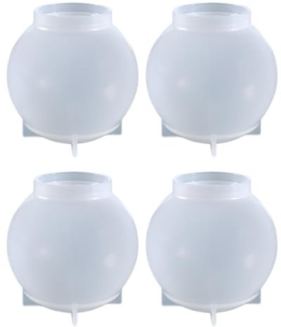 jojofuny 4 StüCke Silikonform Kugel, Diy Kristallkugel Harzformen, 55mm Runde Silikonformen FüR Epoxidharz, Pflanzenmarken, Heimdekoration, Transparent