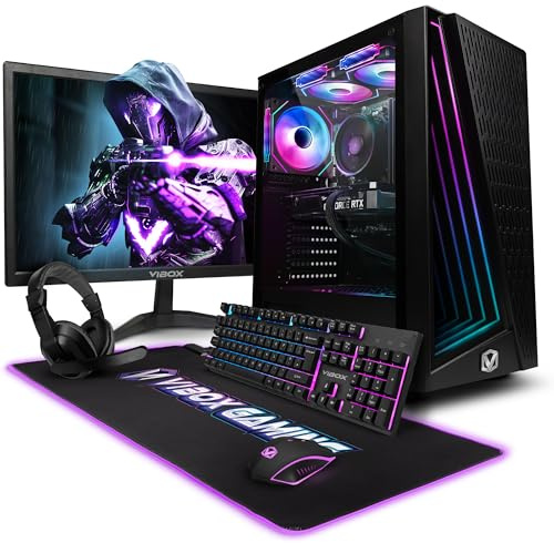 VIBOX V-124 PC Gamer Complet • 23 Écran • AMD Ryzen 5 5500 6 cœurs • Nvidia RTX 5060 Ti 8 Go • 16 Go RAM • 1 to SSD • Windows 11 • WiFi 6 + Bluetooth 5.4