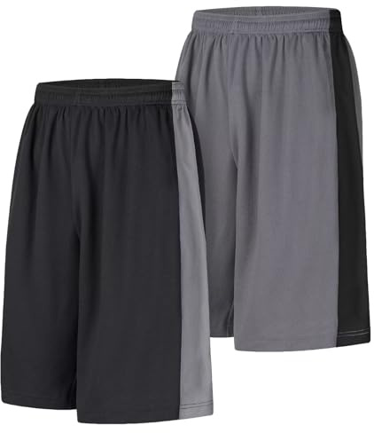 LukBerd Herren Lange Athletic Shorts Basketball Fitnessstudio Schnelltrocknend Camo Shorts mit Taschen, Groß