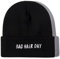 Shenbors Bestickte Beanie Mütze für Damen Herren, Bad Hair Day (Schwarz), Einheitsgr��e