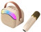 Convenient Karaoke Machine, Handheld Singing Speaker, Portable Wireless Karaoke with 2 Microphone, Colorful Light, Can Connect To Computer, TV, Tablet, Mobile Phone, Etc (1 microphone,Beige)