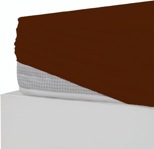 Stupendo Jersey Spannbettlaken Spannbetttuch Laken Bettlaken 100% Baumwolle Oeko-TEX® Steghöhe bis 25 cm (Dunkelbraun, 180x200 cm - 200x200 cm + 25 cm)