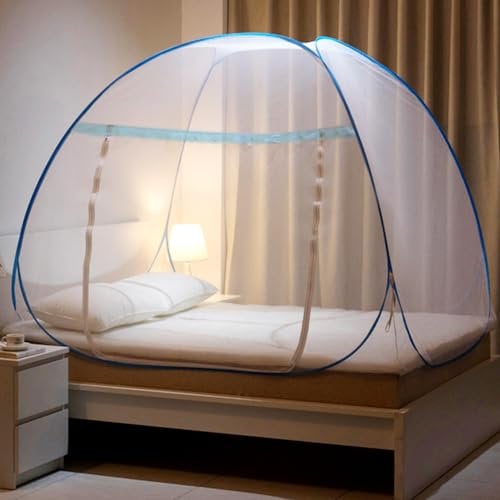 mizikuu Mosquitera para Cama, Plegable Mosquitera Tienda, Portátil Mosquito Cortina de Doble Puerta, Agujeros Finos, 180*200cm, Tienda Emergente de Mosquitera para Aire Libre, Cámping, el Dormitorio