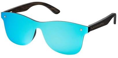 Layoners Sunset Splash Sonnenbrille, Unisex, Polarisiert, Blendschutz, UV400-Schutz, Hochauflösende Optik, Leicht, Universelle Passform, Trendy (Blau)