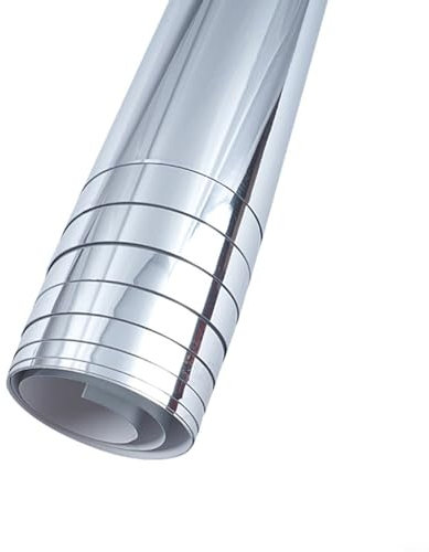 QOXEZY - Fogli a specchio flessibili, carta a specchio, autoadesivi, non in vetro, piastrelle a specchio, adesivi per la decorazione della parete della casa, 50 x 200 cm