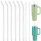 6Pcs Pailles en Verre Compatibles Avec la Coupe Stanley 40oz, 31cm de extra long Pailles en Verre Réutilisables pour Gobelet de Voyage Stanley Adventure Quencher, avec 2 brosses de nettoyage (6 bent)