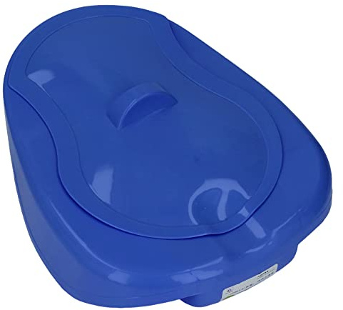 Pflege-Bettpfanne, Bettpfanne mit Deckel für ältere, Bettlägerige Erwachsene, Robuste Pflege-Urinal-Slipper (Dunkelblau)