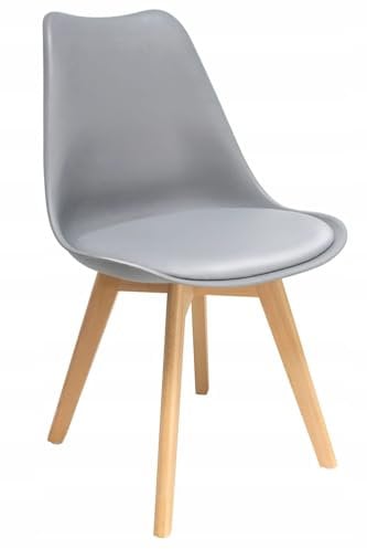 JUMI Esszimmerstuhl Oslo - Esszimmerstühle mit Kissen - Stühle zum Wohnzimmer Esszimmer - Bürostuhl ohne Armlehne - Holzbeine - Samt - Grau