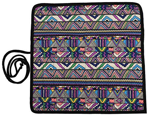 Künstlerpinsel mit Rollgriff 28 x 10 x 3 cm, 20 Löcher, handgefertigter Pinsel, Etui für Buntstifte