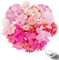 Carreuty 40 Stück Kunstblumen Blumenköpfem, 10 Stile Künstliche Blumen Kleine Seidenblumen Rosa Künstliche Blütenköpfe für DIY Crafts Hochzeit Home Party Dekokünstliche