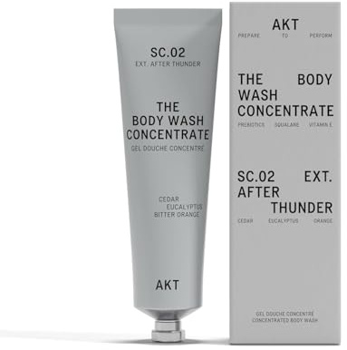 Akt – The Body Wash Concentrate. PREPARE, PROTECT & ENRICH your skin. 3x concentrate no added water! Olive Squalane, Vitamin E. 1 tube lasts up to 3 months. 100ml/3.4 Fl.Oz (SC.02 AFTER THUNDER)