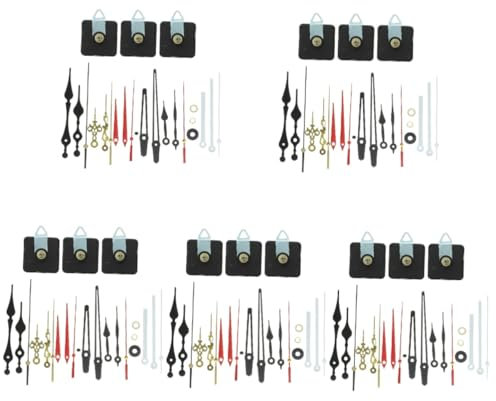 Housoutil Kit De 5 Mecanismos De Reloj De Cuarzo Silencioso Eje De Movimiento De Reloj De Pared Para Un Fácil Reemplazo.