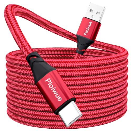 USB C charger cable 3M Type C charger fast charging 3A lead nylon braided suitable for Samsung Galaxy S22 S21 S20 S10 S8 A12 A20e A21s A40 A51 A70, Huawei P30 P20, Google Pixel, Xiaomi, Sony Xperia, S