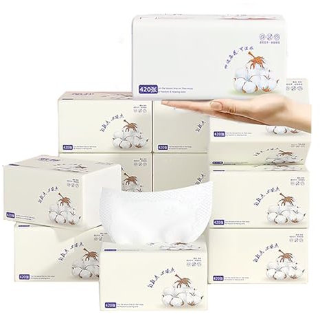 Lot de 10 paquets de 4200 feuilles de papier toilette doux blanc 4 plis en fibre de pâte de bois jetables pour voyage