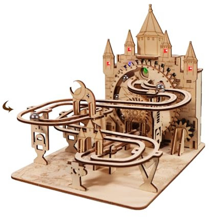 3D Holz Puzzle Murmelbahn DIY Bastelset mit Licht Soundeffekten Kreatives Geburtstags Jugendliche Erwachsene (ab 14)