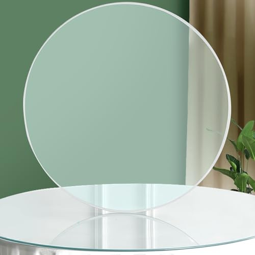 Runde Tischplatte Aus Gehärtetem Glas, 8mm Dicke Glastisch Tischplatte, 28–100cm Klare Ersatz-Glasplatte Für Terrassen Esstische Couchtische(60cm(23.62in))