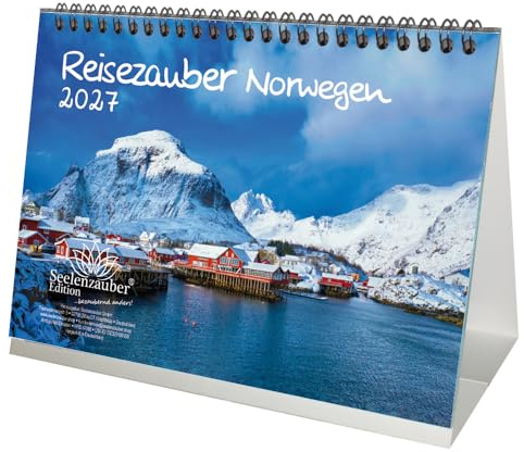 Reisezauber Norwegen DIN A5 Tischkalender für 2027 Oslo Stadt Reise Land Urlaub - Seelenzauber