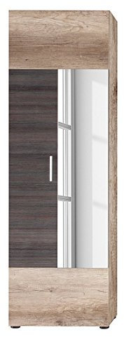 trendteam smart living - Garderobenschrank Schrank - Garderobe - Polo - Aufbaumaß (BxHxT) 60 x 191 x 37 cm - Farbe Eiche Monument mit Touchwood Dunkelbraun - 140611758