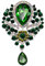 YAZILIND Art und Weise Lilien-Blume eingelegte Rhinestones-Legierungs-Zirconia-hängende Brosche Frauenmädchen Zusätze (Grün)