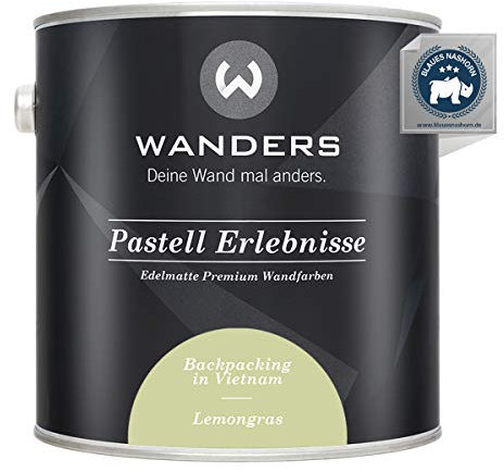 Wanders Pastell Erlebnisse 2,5L - Lemongras/Gelb-Grün - Edelmatte Wandfarbe! Küchenmöbellack und Möbelfarbe. Kreidefarbe für Holz & mehr. Hohe Deckkraft, schnell trocknend