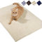 VIVAGLORY Soft Cat Litter Box Mat, Extra Large Litter Trapping Mat for Indoor Cat, Machine Washable Cat Kitty Litter Tray with No-slip and Waterproof, 90 × 64cm, Beige