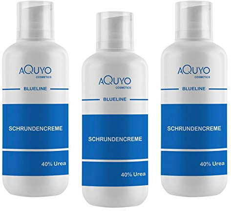 Blueline Schrundencreme 40% Urea, Fußcreme zum Hornhaut entfernen (3x 500ml) | Creme für rissige Fersen und Füße, zur Behandlung von Schrunden an Händen, Ellenbogen oder Füßen
