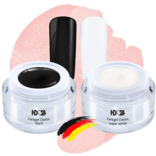 Black & White Collection Set - Color Gel - Gelnägel Farbgel - Made in Germany (2 x 5ml)