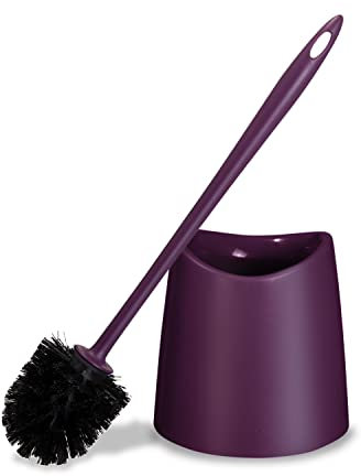 Toilet Brush Cleaner and Holder Purple Toilet Bowl Cleaner Brush with Scrubbing Wand, Brush and Storage Caddy for Easy Bathroom Cleaning