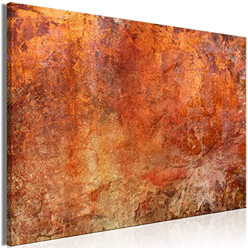 decomonkey Bilder Abstrakt 120x80 cm 1 Teilig Leinwand Bilder Bild auf Leinwand Vlies Wandbild Kunstdruck Wanddeko Wand Wohnzimmer Wanddekoration Deko Modern Beton Orange Minimalism