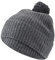 FALKE Unisex Beanie-Mütze Hat with Pompom U Be Kaschmir schnelltrocknend warm 1 Stück, Grau Dark Grey Heather 3278, ONESIZE