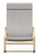 comfortly Ersatz-Stuhlhusse, handgefertigt, kompatibel mit Poang-Sessel mit angenähtem Nackenkissen, nur Bezüge (Leinenmischung, Grau / Beige)