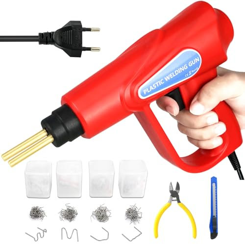Saldatrice per Plastica Da 70W 220V,Pistola per Saldatura,Kit Di Riparazione Paraurti Per Auto,Saldatrice A Caldo Con Graffette Da 200 Pezzi,Adatta per Quadri Strumenti E Plastica per Uso Domestico