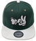 Outfitfabrik Snapback Cap Fuck Fingers in grün, Schirm in weißer Alcantara-Optik, 3D-Stick (Provokation, Statement) für Herren und Damen, One Size, verstellbar