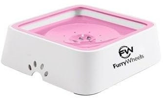 FurryWheels 2 litre Dog Water Bowl - Vehicle Carried Water Bowl for Dogs Cats Pets - Splash-Free - No Spill - Automatic Non Drip Slow Drink Dog Bowl - Pet Water Dispenser Feeder Bowl – (Pink)