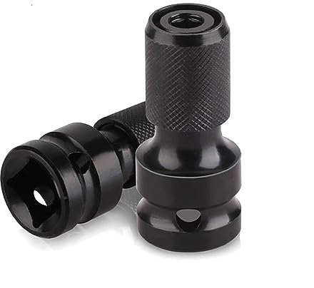 UQMIQURA Stecknuss Adapter, 2 Stück Bit Adapter 1/2 Zoll Vierkantantantrieb auf 1/4 Zoll Sechskantschaft, Schlagschrauber Adapter Bits für Schlagratschenschlüssel, Bithalter, Schlagschrauber Nüsse