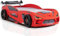 Aileenstore Autobett Kinder Kinderbett Rio 90x200 Rennwagenbett inkl. Lattenrost LED-Leuchte Spoiler (inkl. Creativ Fresh H2 Matratze, Rot ohne Sportsitze)