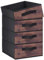 OVAKIA Fabric Storage Box, Foldable Wardrobe Clothes Organiser Boxes with Handle for Shelves Drawer Underwear Bras Socks Toys, Pack of 4 (Brown + Black)