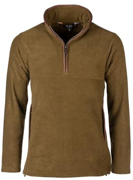 Rydale Men's Huggate Overhead Pullover Soft Fleece Half Zip Lightweight & Casual Gent's Country Jumper (UK, Alpha, XL, Regular, Regular, Military Green)